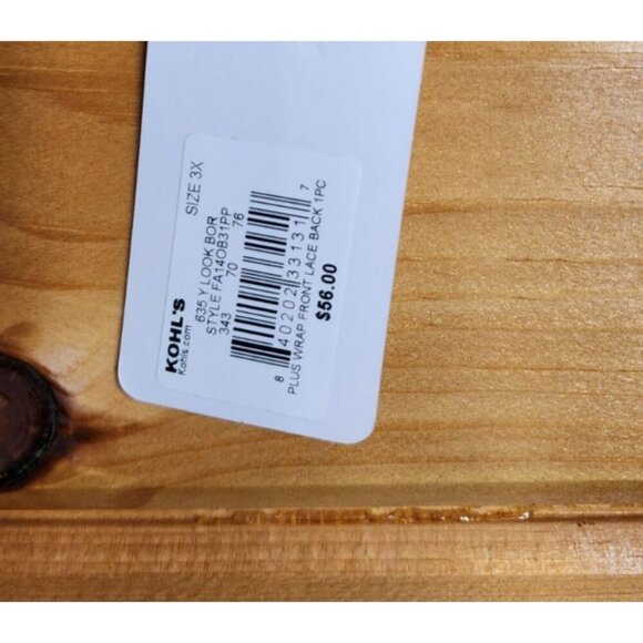 Plus Sz Freshwater Purple Floral Surplice Cross Lace Back One-Piece Swimsuit 3X - Picture 12 of 13